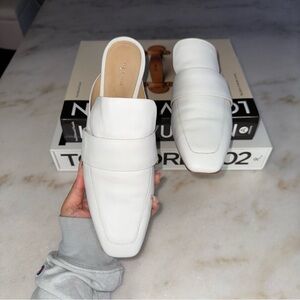 Rag & Bone Aslen Loafer Mule Antique White Leather Womens 41 EUC $375